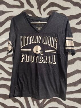 Colosseum Navy & White Nittany Lions Football V-Neck Tee